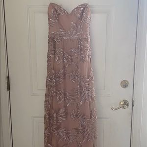 pink / mauve glitter prom dress